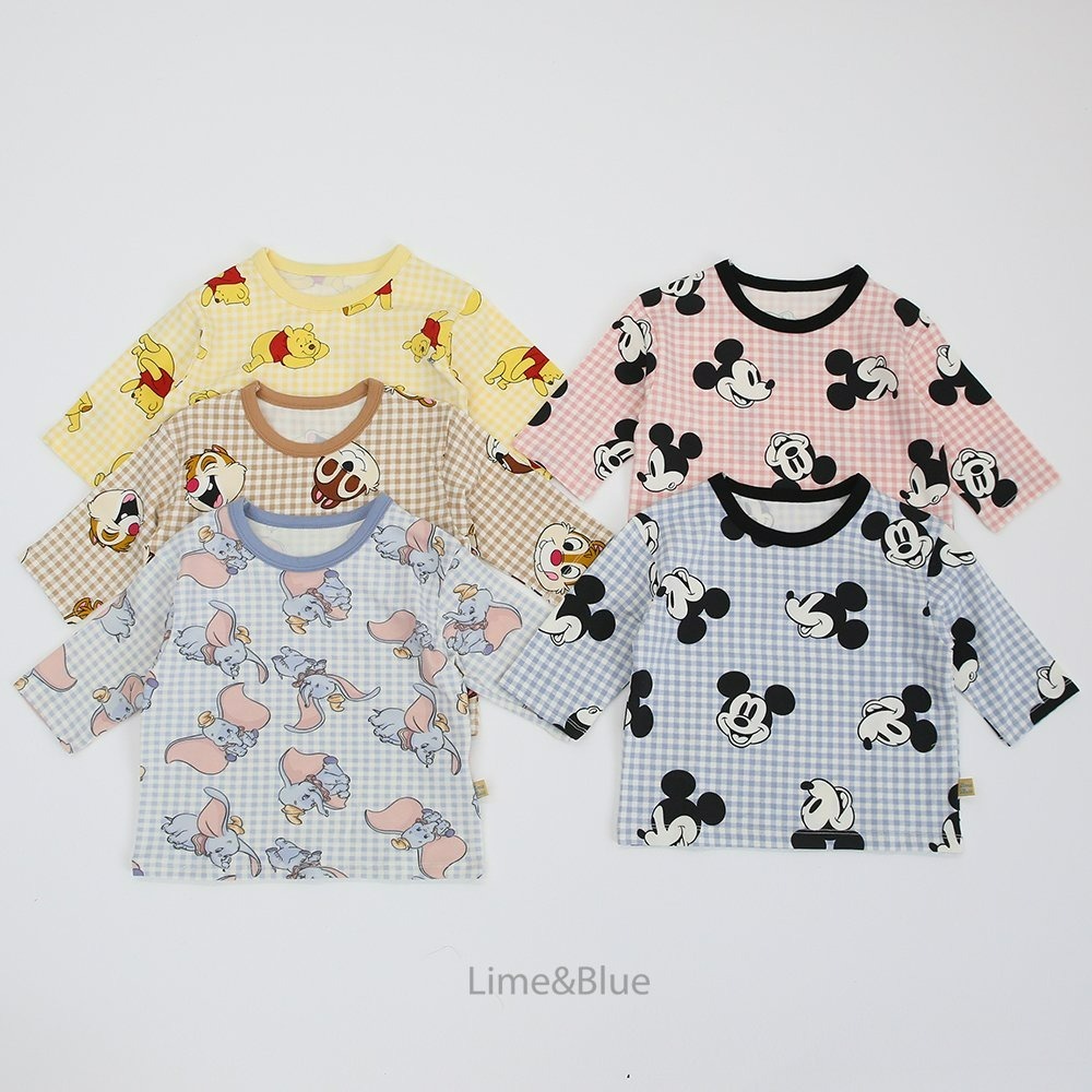 Lime&Blue 套裝 上下 Kids 라임앤블루 체크프렌즈실내복-細節圖2