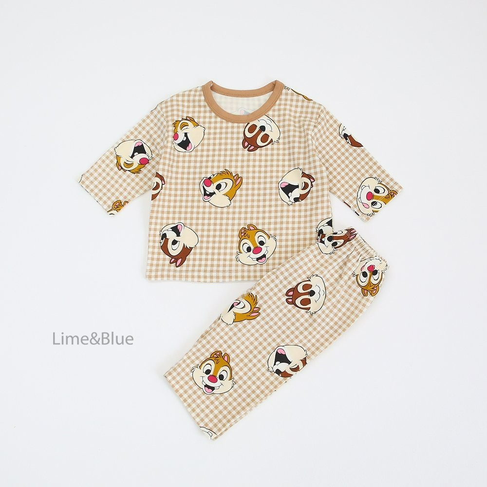 Lime&Blue 套裝 上下 Kids 라임앤블루 체크프렌즈실내복-規格圖9