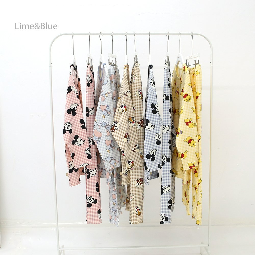 Lime&Blue 套裝 親子裝 라임앤블루 체크프렌즈실내복(성인)-細節圖2