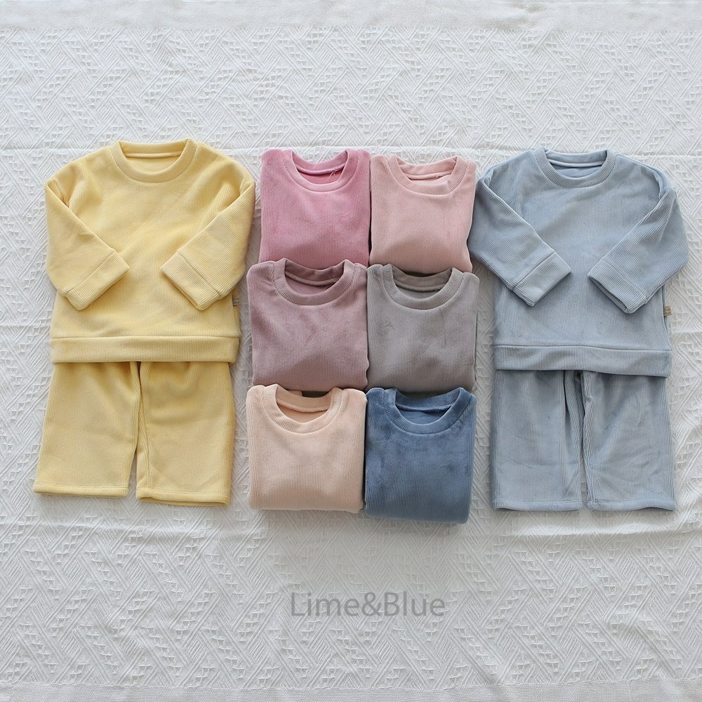 Lime&Blue 套裝 上下 라임앤블루 윈터벨로아상하세트-細節圖2