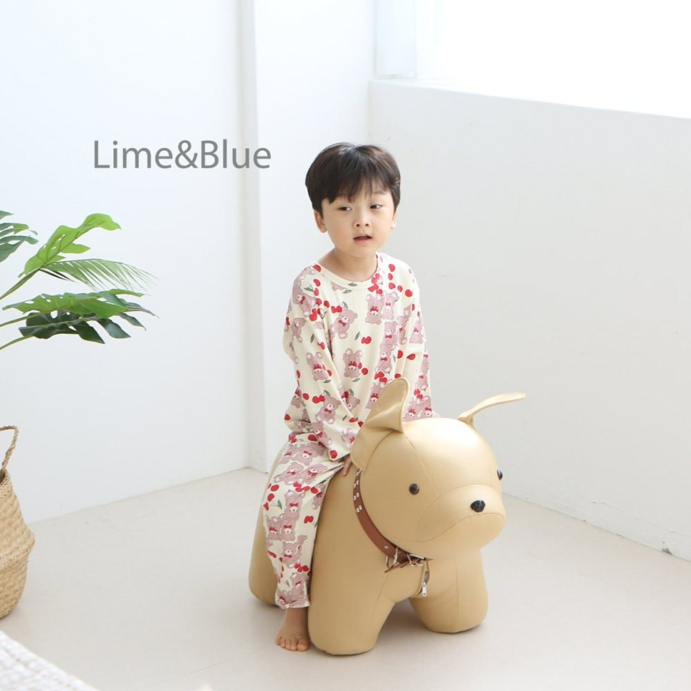 Lime&Blue 套裝 上下 라임앤블루 체리곰상하세트-細節圖5