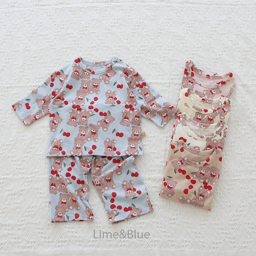 Lime&Blue 套裝 上下 라임앤블루 체리곰상하세트-細節圖7