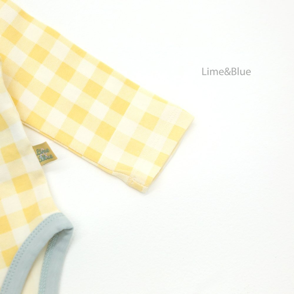 Lime&Blue 套裝 包屁衣+褲子 라임앤블루 어텀크래커체크슈트-細節圖4