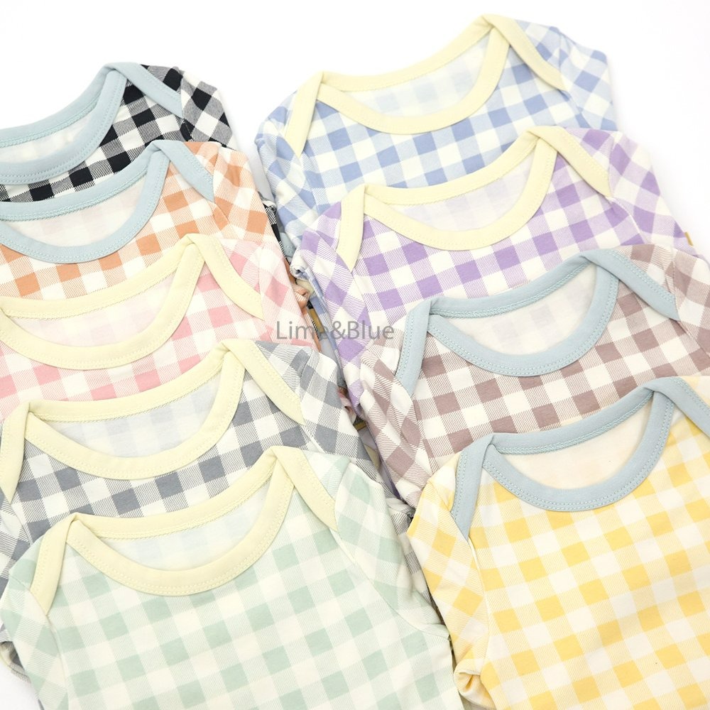 Lime&Blue 套裝 包屁衣+褲子 라임앤블루 어텀크래커체크슈트-細節圖8