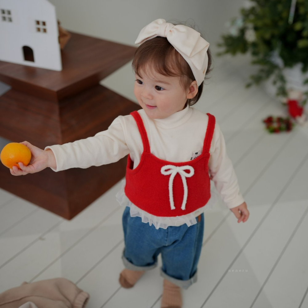 Neneru 背心 네네루 메리리본조끼-細節圖3