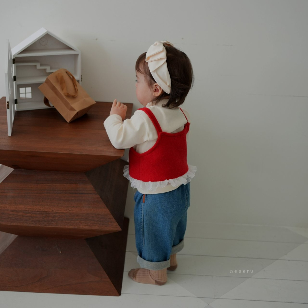 Neneru 背心 네네루 메리리본조끼-細節圖4