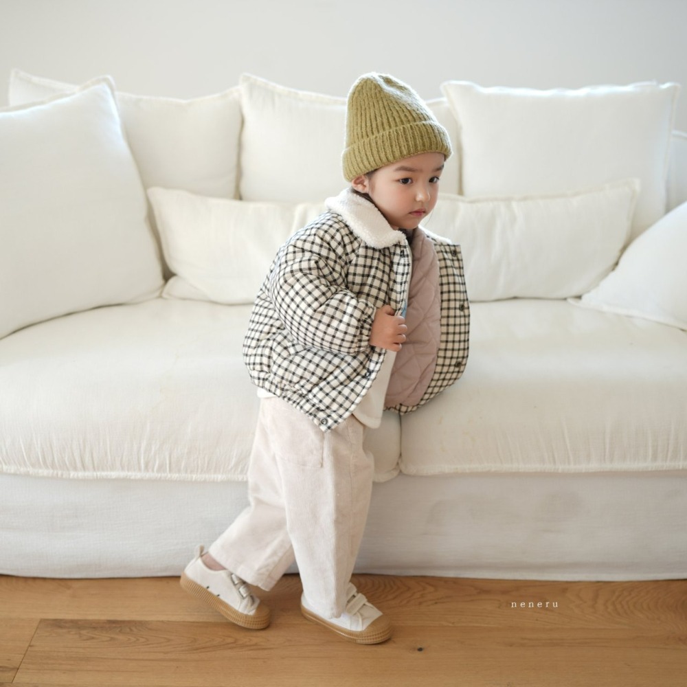 Neneru 外套 네네루 체크카라패딩-細節圖6