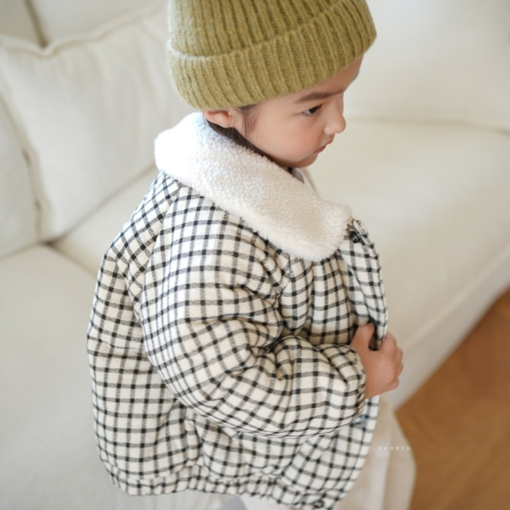 Neneru 外套 네네루 체크카라패딩-細節圖7