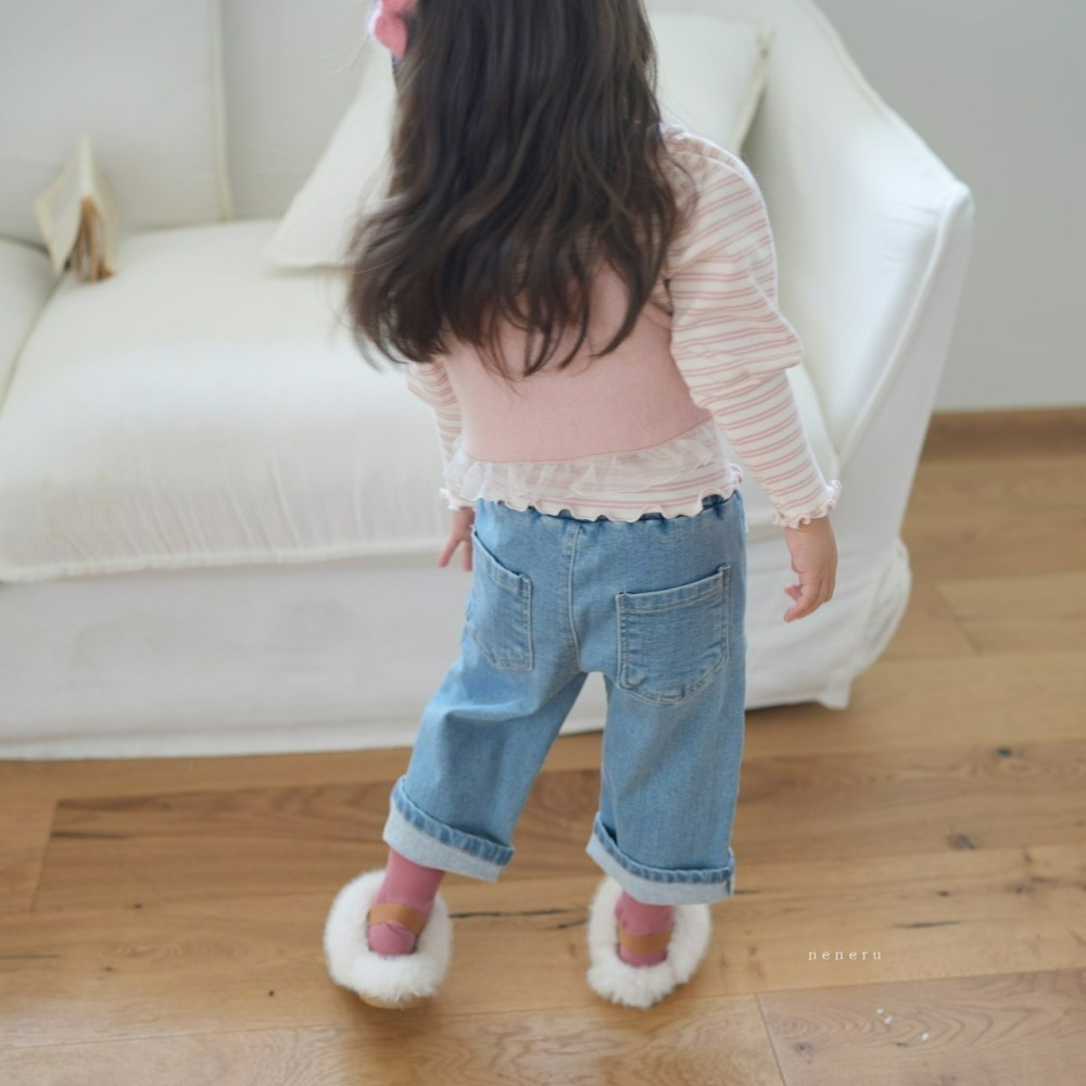 Neneru 褲子 네네루 하트청자수바지-細節圖2