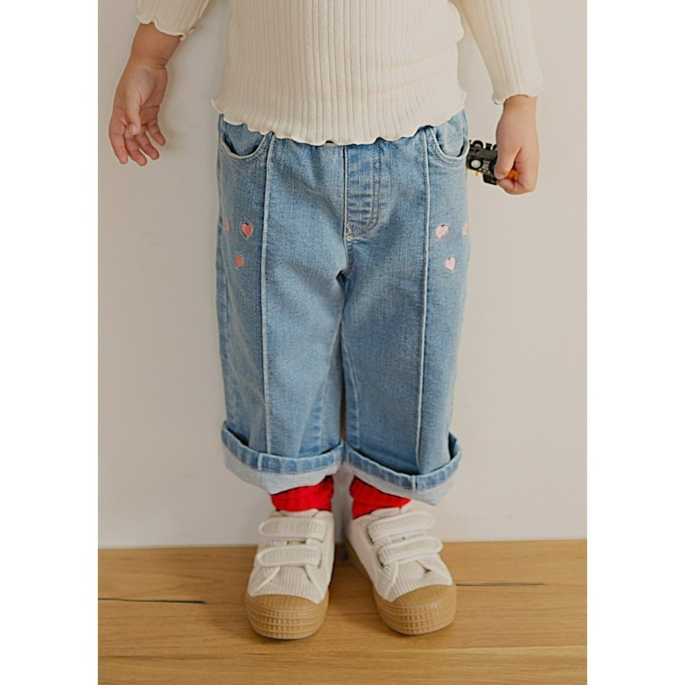 Neneru 褲子 네네루 하트청자수바지-細節圖3