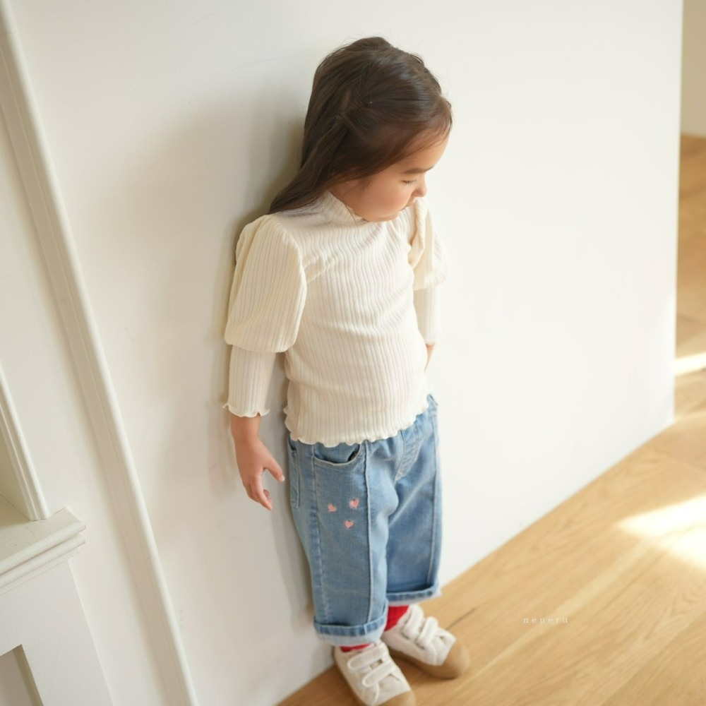 Neneru 褲子 네네루 하트청자수바지-細節圖5