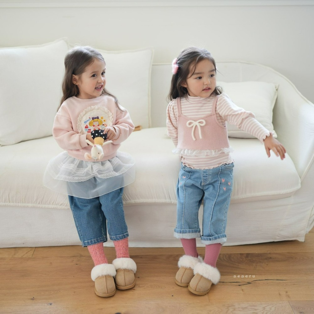 Neneru 褲子 네네루 하트청자수바지-細節圖7