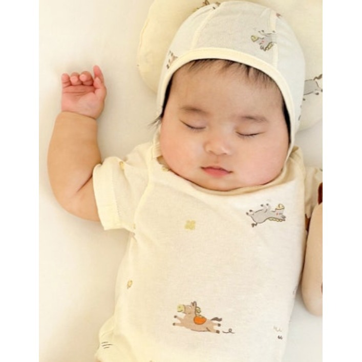 韓國製 IKIY 이키 馬年新生兒紗布包屁衣 套裝 馬寶寶-細節圖4