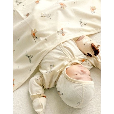 韓國製 IKIY 이키 馬年新生兒包巾-細節圖3