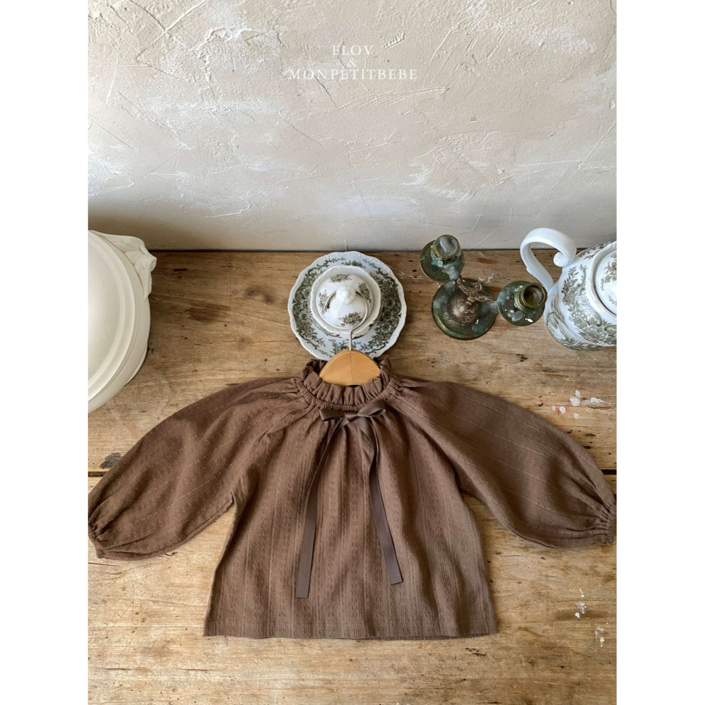 Monpetitbebe 上衣 몽쁘띠베베 베이즈블라우스(단색)-細節圖6