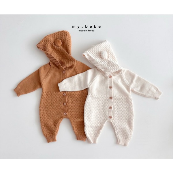 Mybebe 熊熊 套裝  마이베베 방울후드니트슈트-細節圖3