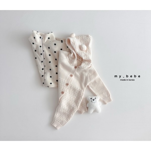 Mybebe 熊熊 套裝  마이베베 방울후드니트슈트-細節圖8