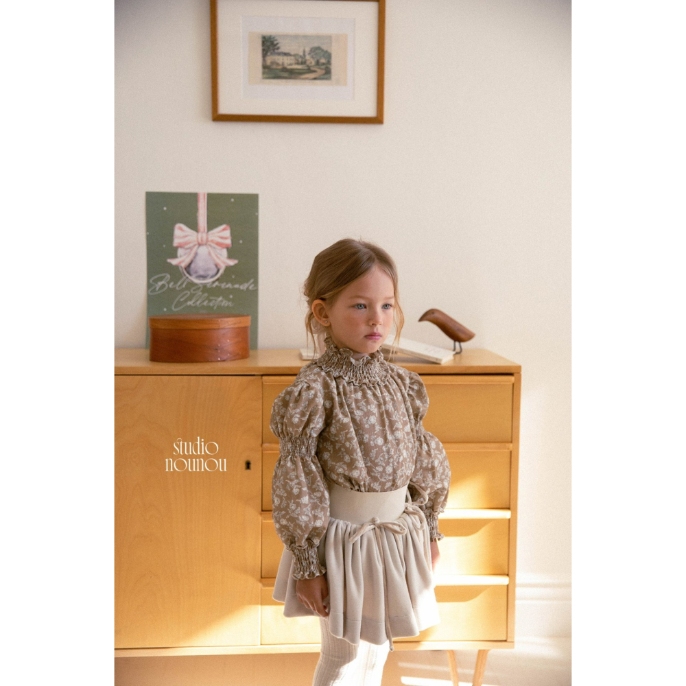 Nounou 上衣 누누 로즈블라우스(나염)-細節圖2