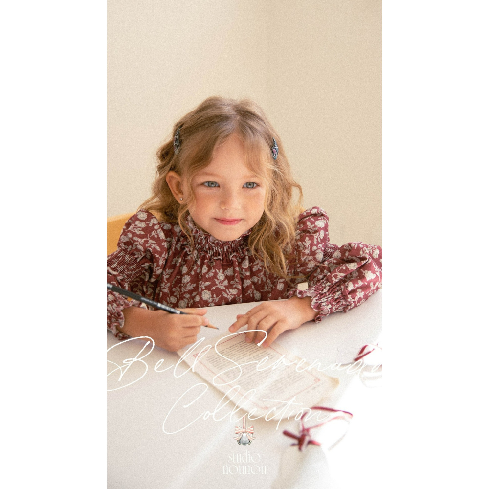 Nounou 上衣 누누 로즈블라우스(나염)-細節圖6