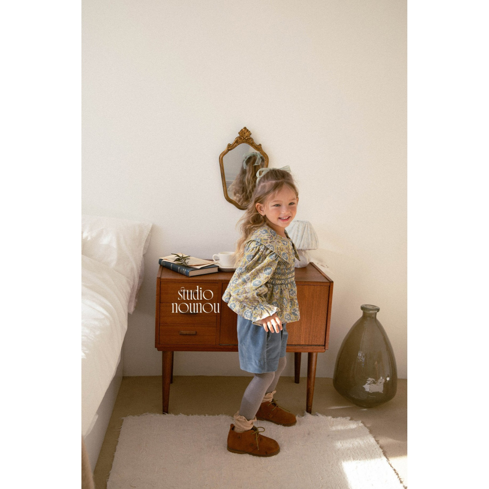 Nounou 上衣 누누 삐삐블라우스(나염)-細節圖2