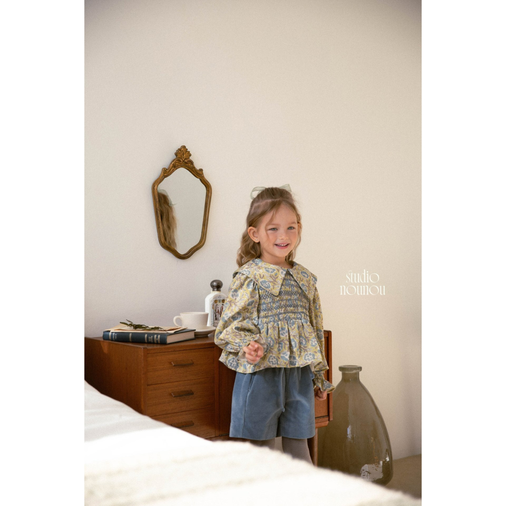 Nounou 上衣 누누 삐삐블라우스(나염)-細節圖4