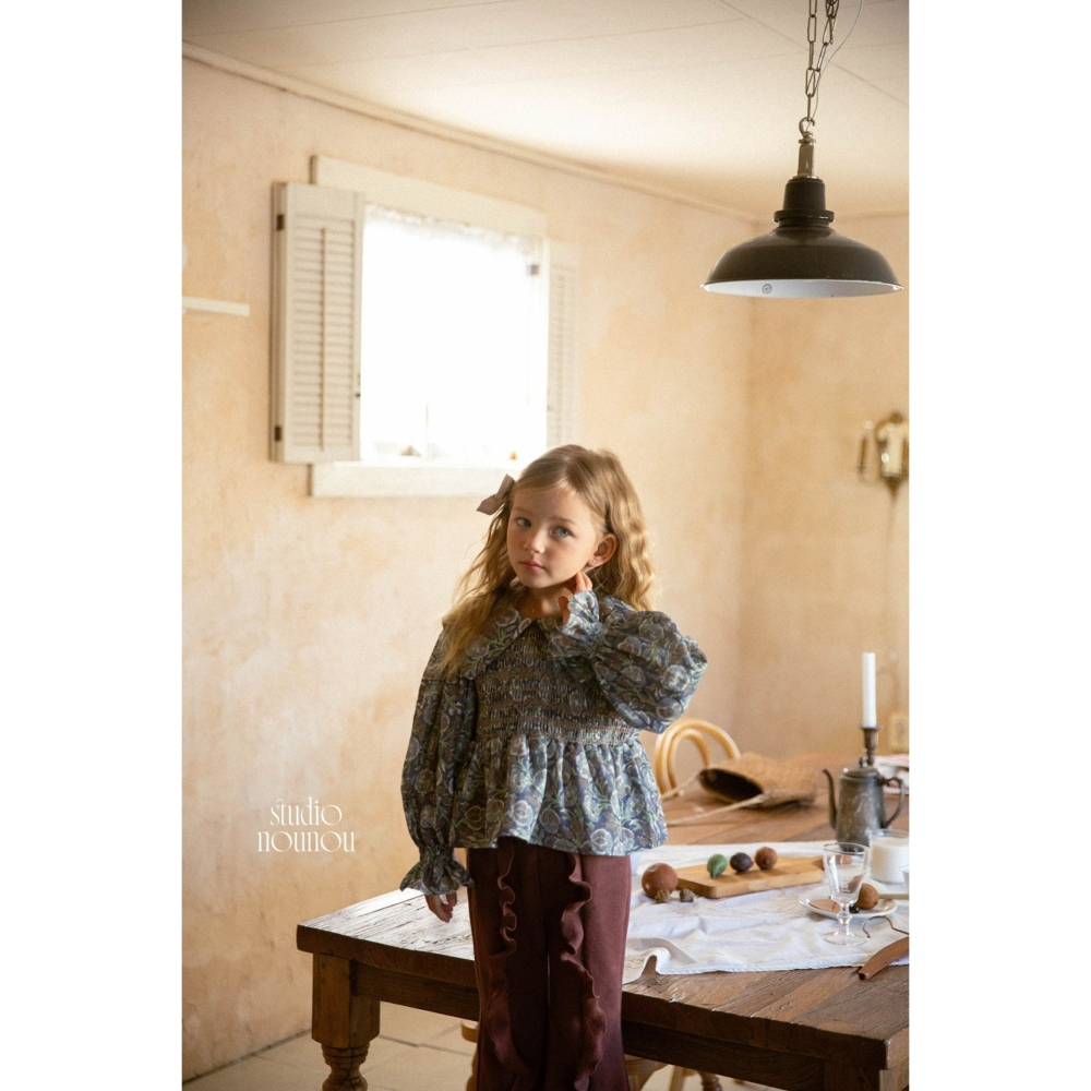 Nounou 上衣 누누 삐삐블라우스(나염)-細節圖7