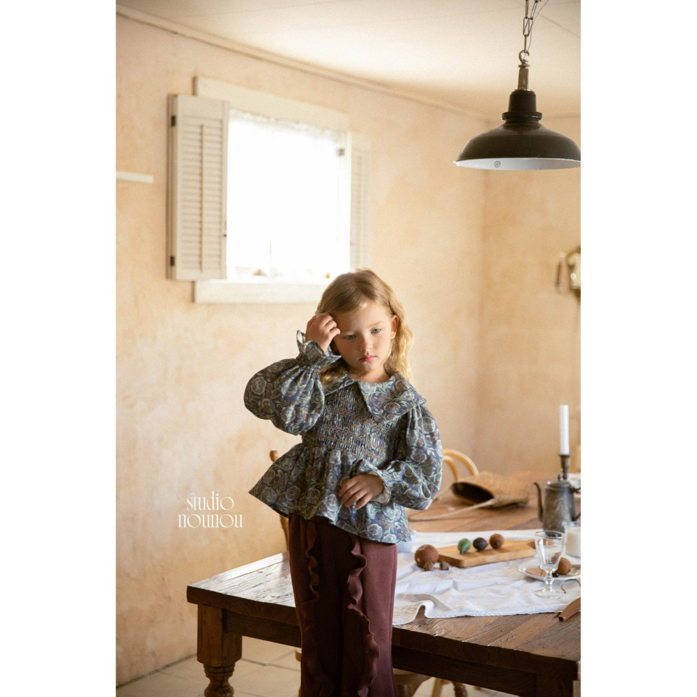 Nounou 上衣 누누 삐삐블라우스(나염)-細節圖8