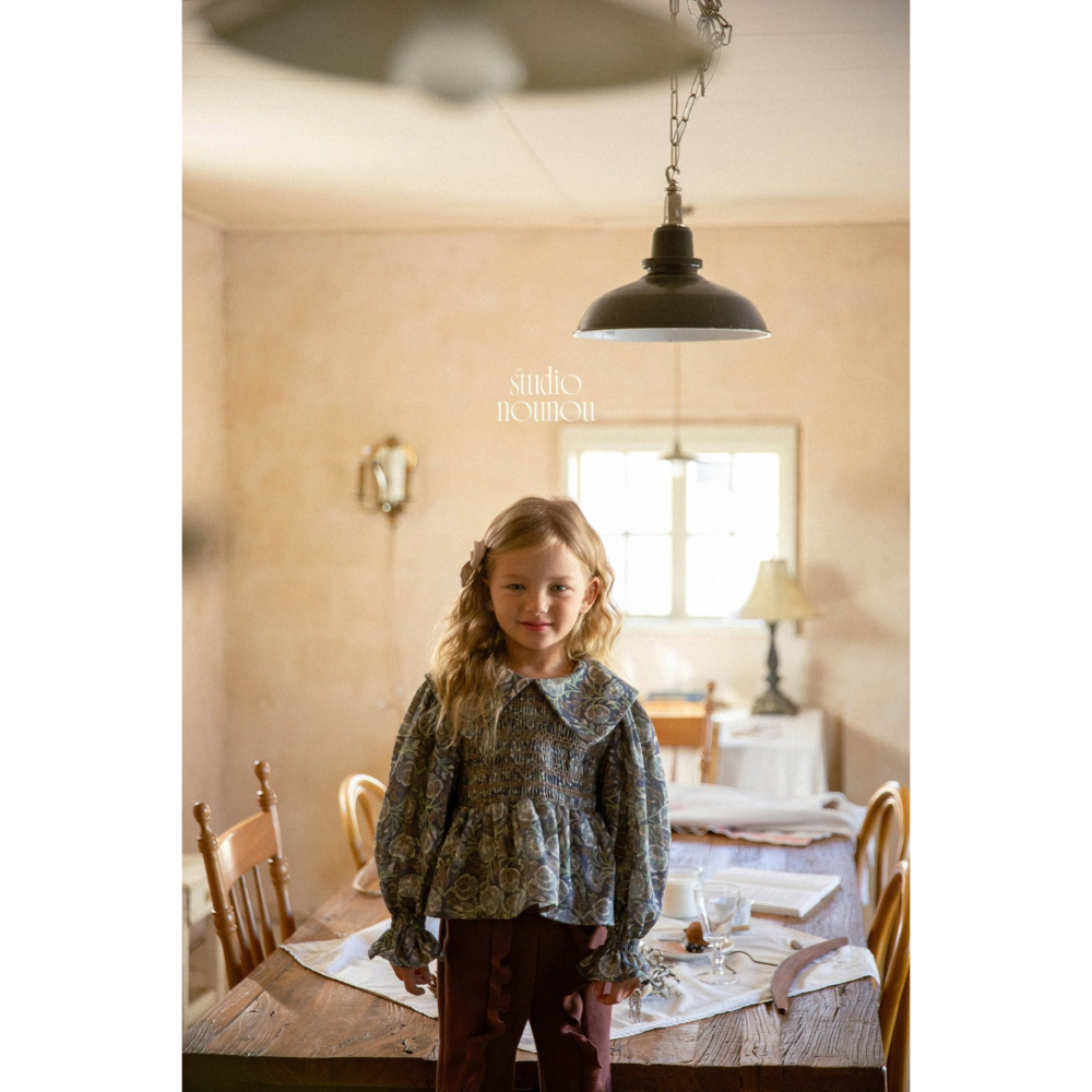 Nounou 上衣 누누 삐삐블라우스(나염)-細節圖9