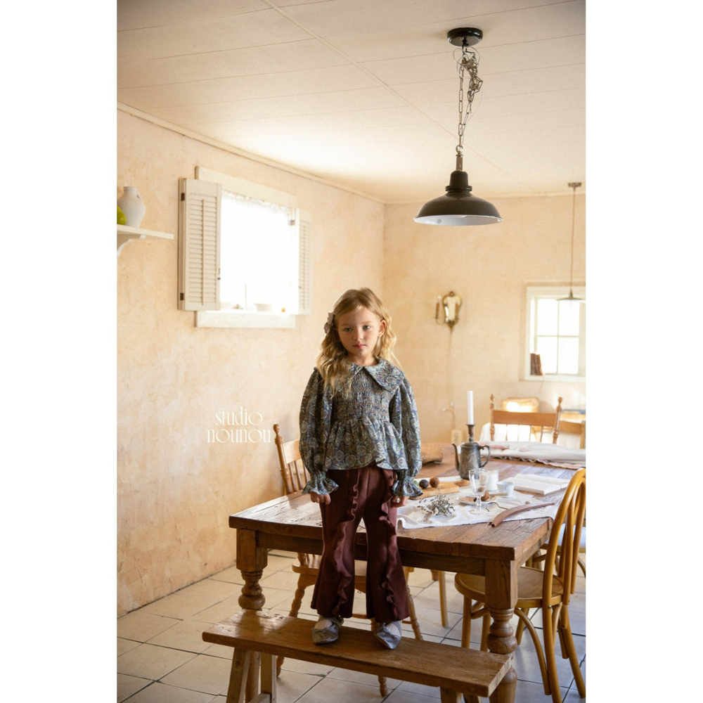 Nounou 上衣 누누 삐삐블라우스(나염)-細節圖10