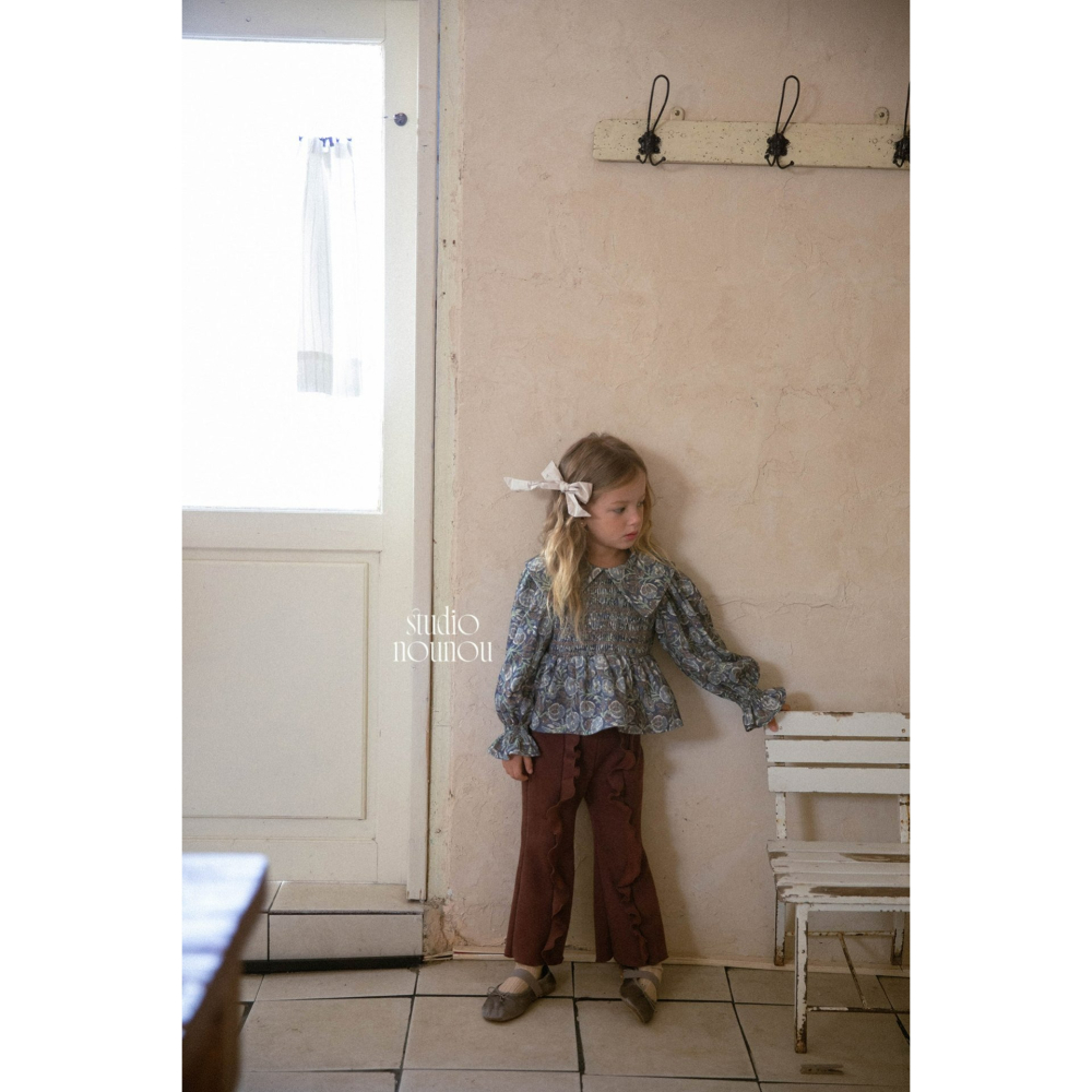 Nounou 上衣 누누 삐삐블라우스(나염)-細節圖11