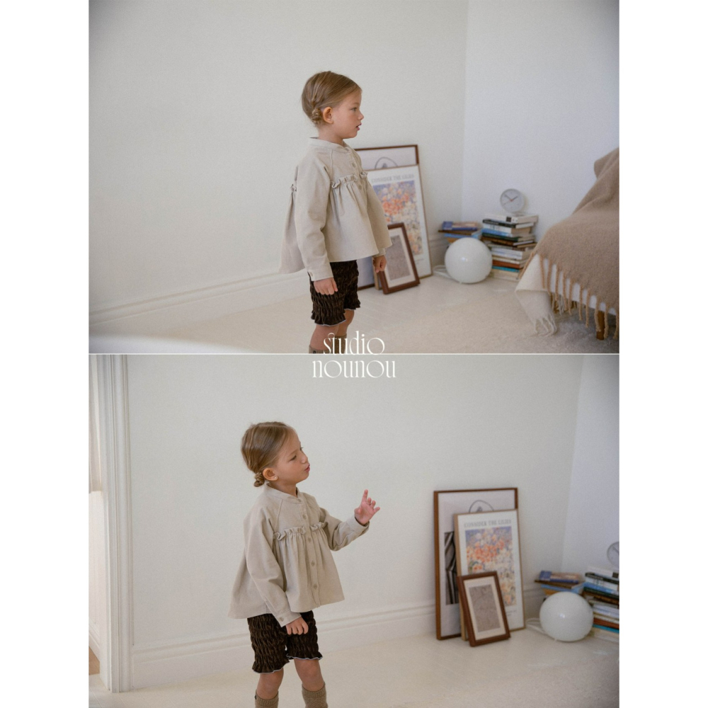 Nounou 上衣 누누 튤립블라우스-細節圖2