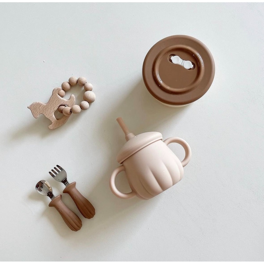 限時免運 韓國製 TGM 티지엠 南瓜吸管學習杯 吸管水杯-細節圖3