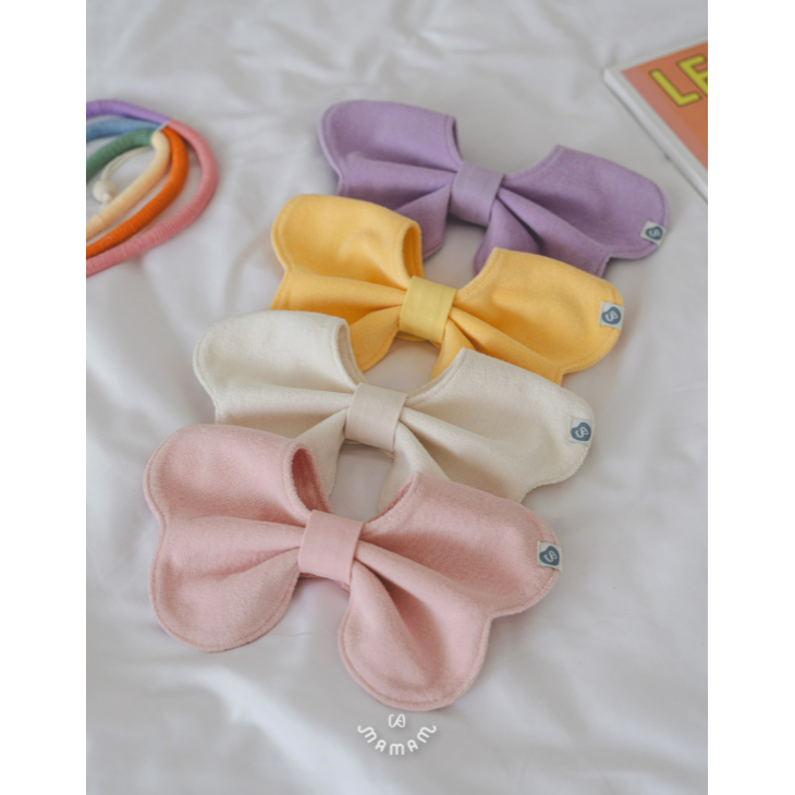韓國製 蝴蝶結兩用質感圍兜 圓弧型 Ribbon Bib-細節圖2
