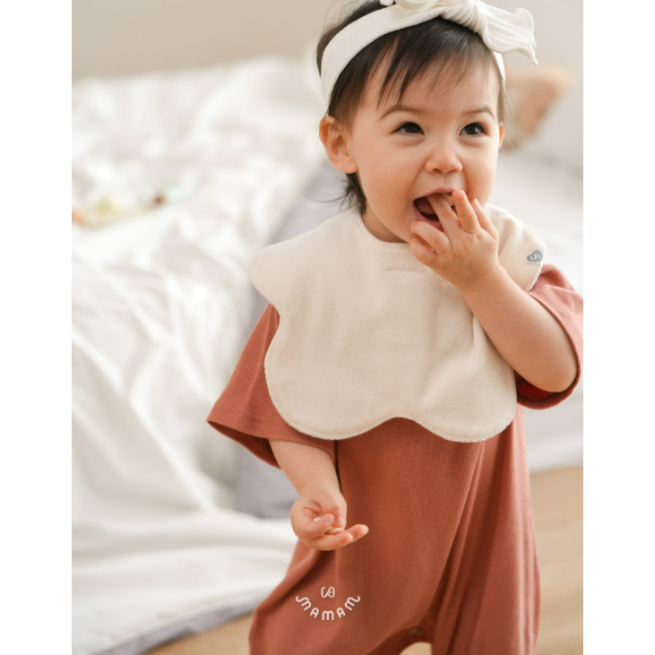 韓國製 蝴蝶結兩用質感圍兜 圓弧型 Ribbon Bib-細節圖4