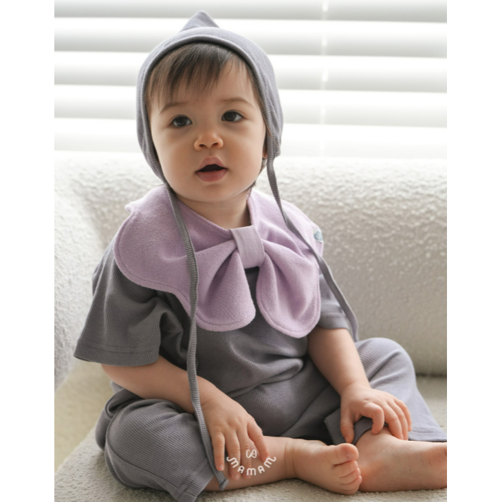 韓國製 蝴蝶結兩用質感圍兜 圓弧型 Ribbon Bib-細節圖8