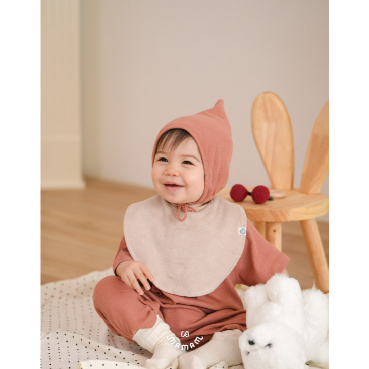 韓國製 蝴蝶結兩用質感圍兜 花朵型 Ribbon Bib-細節圖6