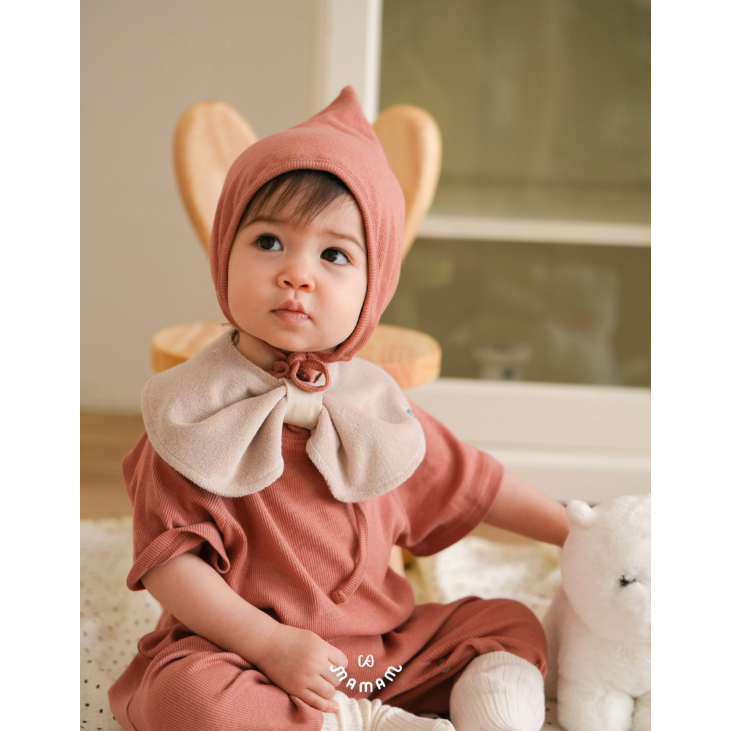 韓國製 蝴蝶結兩用質感圍兜 花朵型 Ribbon Bib-規格圖11