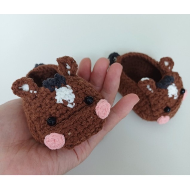 韓國手工編製 馬年新生兒手工編織鞋 新生兒禮盒 新生兒寫真-細節圖8