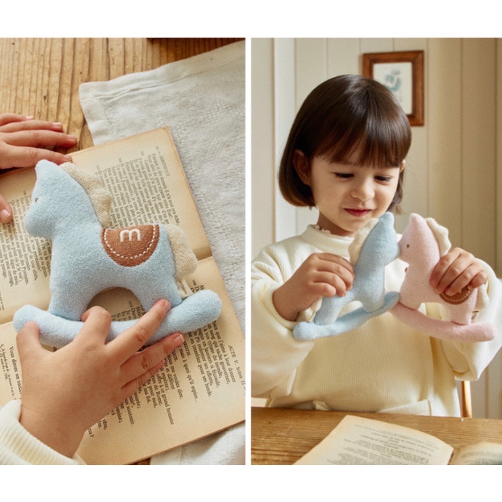 韓國製 馬年寶寶手工安撫玩偶 禮盒 小木馬/獨角獸-細節圖7