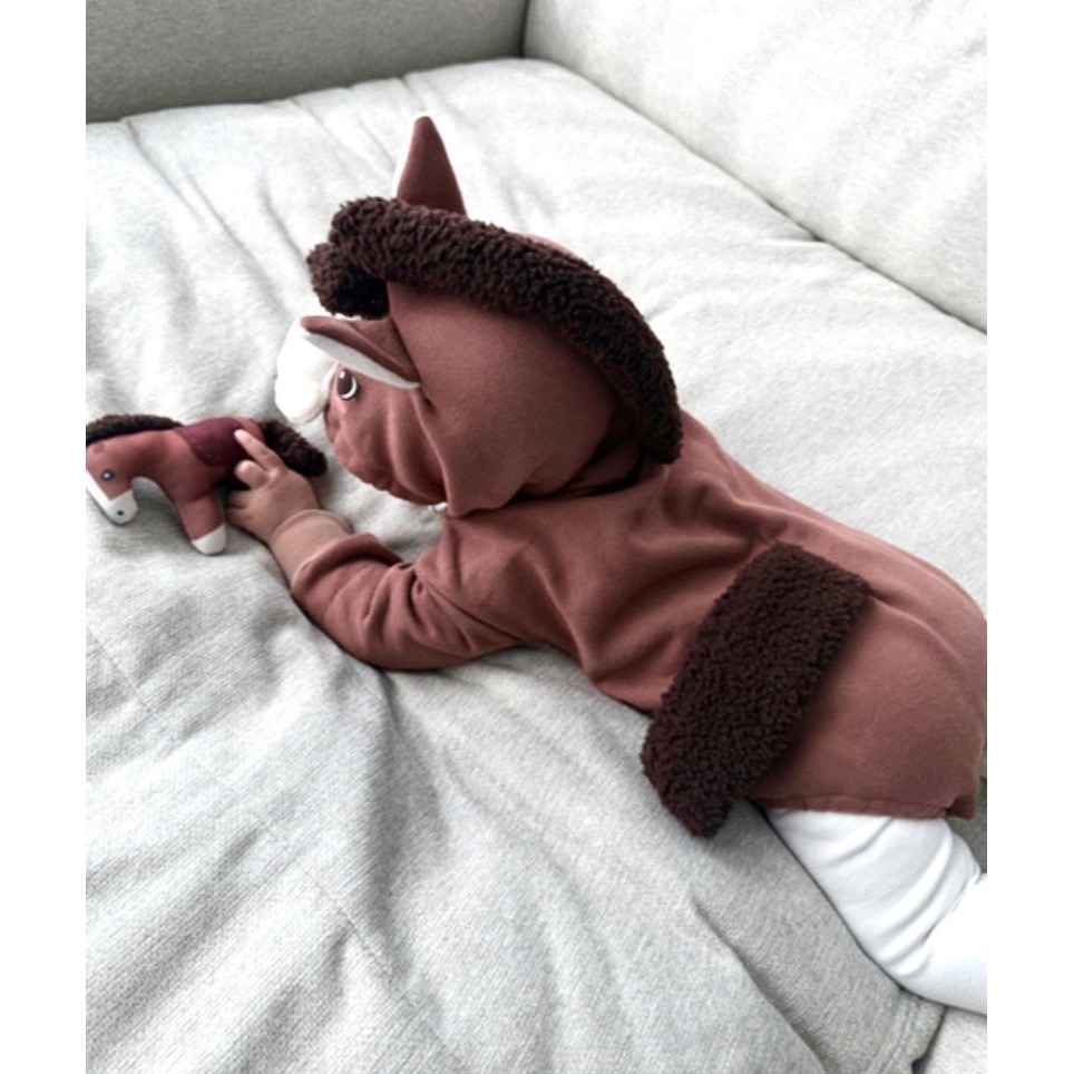 韓國製 馬年走春拜年包屁衣 小馬包屁衣 過年新衣-細節圖2