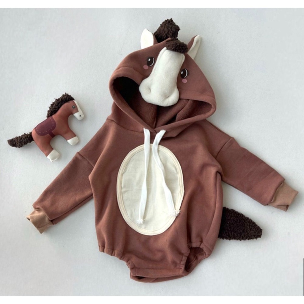 韓國製 馬年走春拜年包屁衣 小馬包屁衣 過年新衣-細節圖3