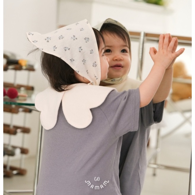 韓國製 天使翅膀質感圍兜 100%純棉毛巾料-細節圖4