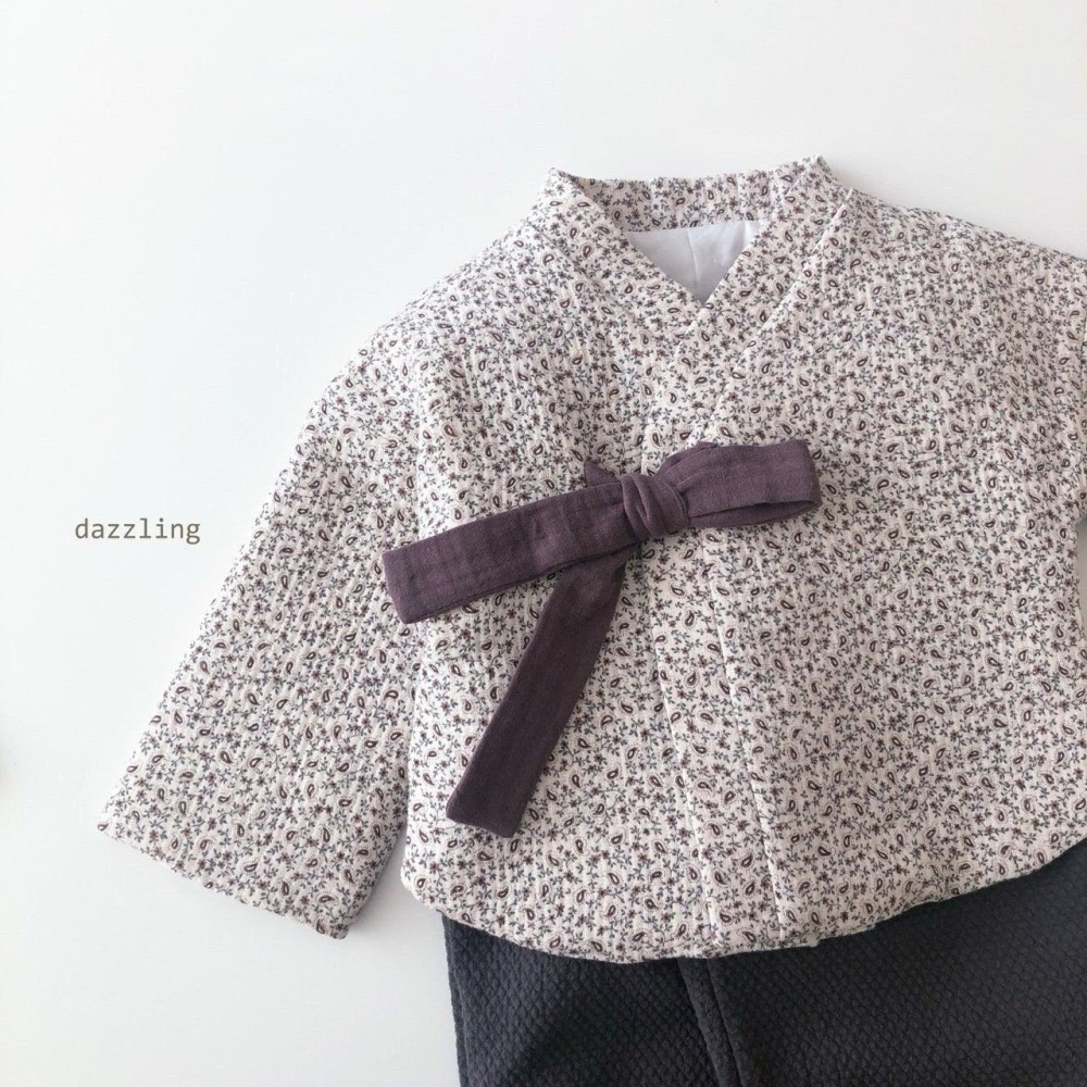 韓國製 濟州橘子新年韓服 洋裝套組 (韓服+圍巾+包包)-細節圖8