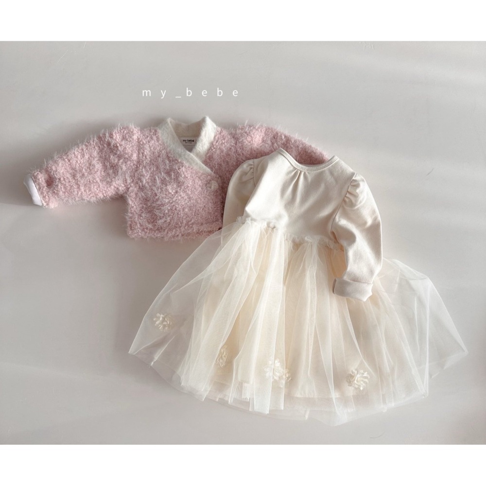 韓國 MY BEBE 迎春櫻花韓服洋裝套裝 (頭飾另購) 마이베베 설빔여아한복-細節圖9