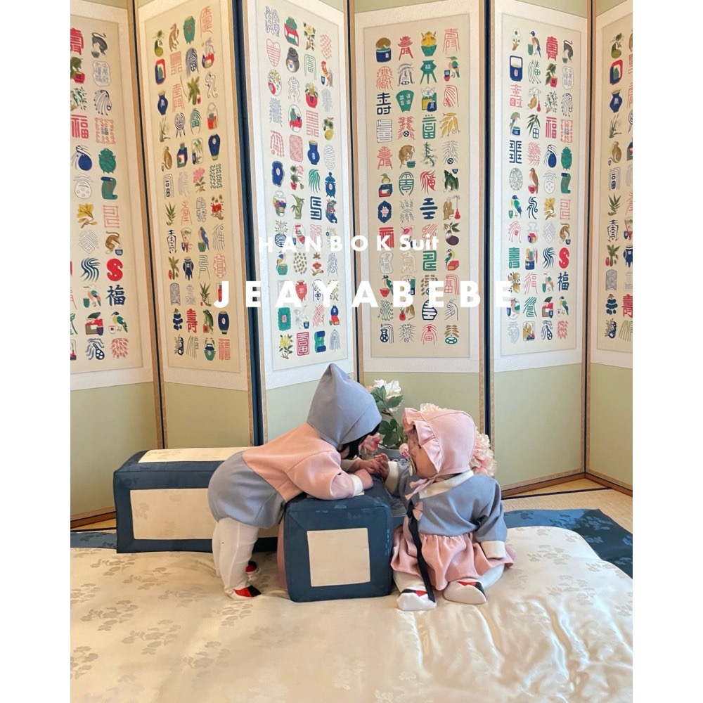 韓國 JEAYA 寶寶春天馬卡龍韓服套裝 (含帽) 재야 도담한복슈트-細節圖3