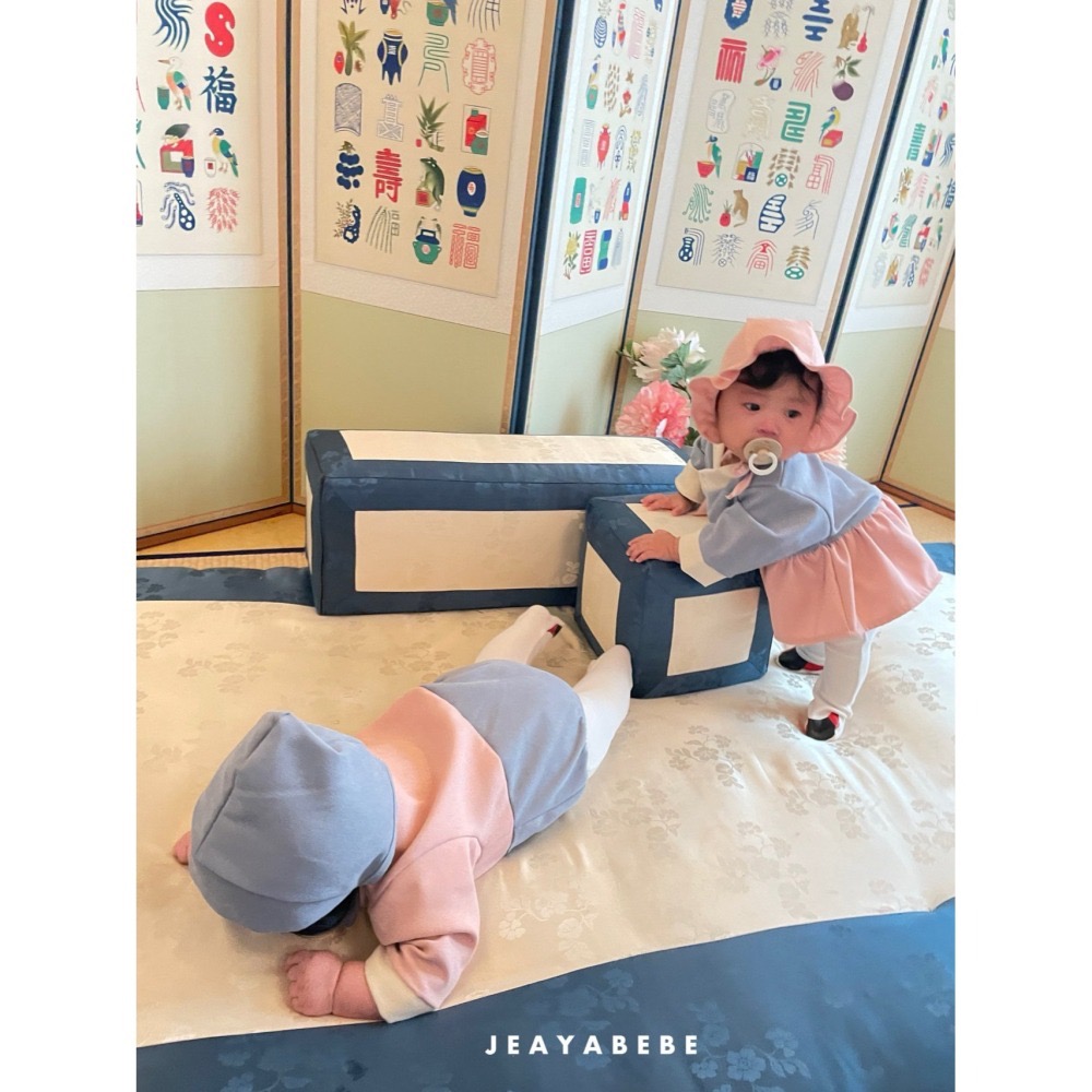 韓國 JEAYA 寶寶春天馬卡龍韓服套裝 (含帽) 재야 도담한복슈트-細節圖5