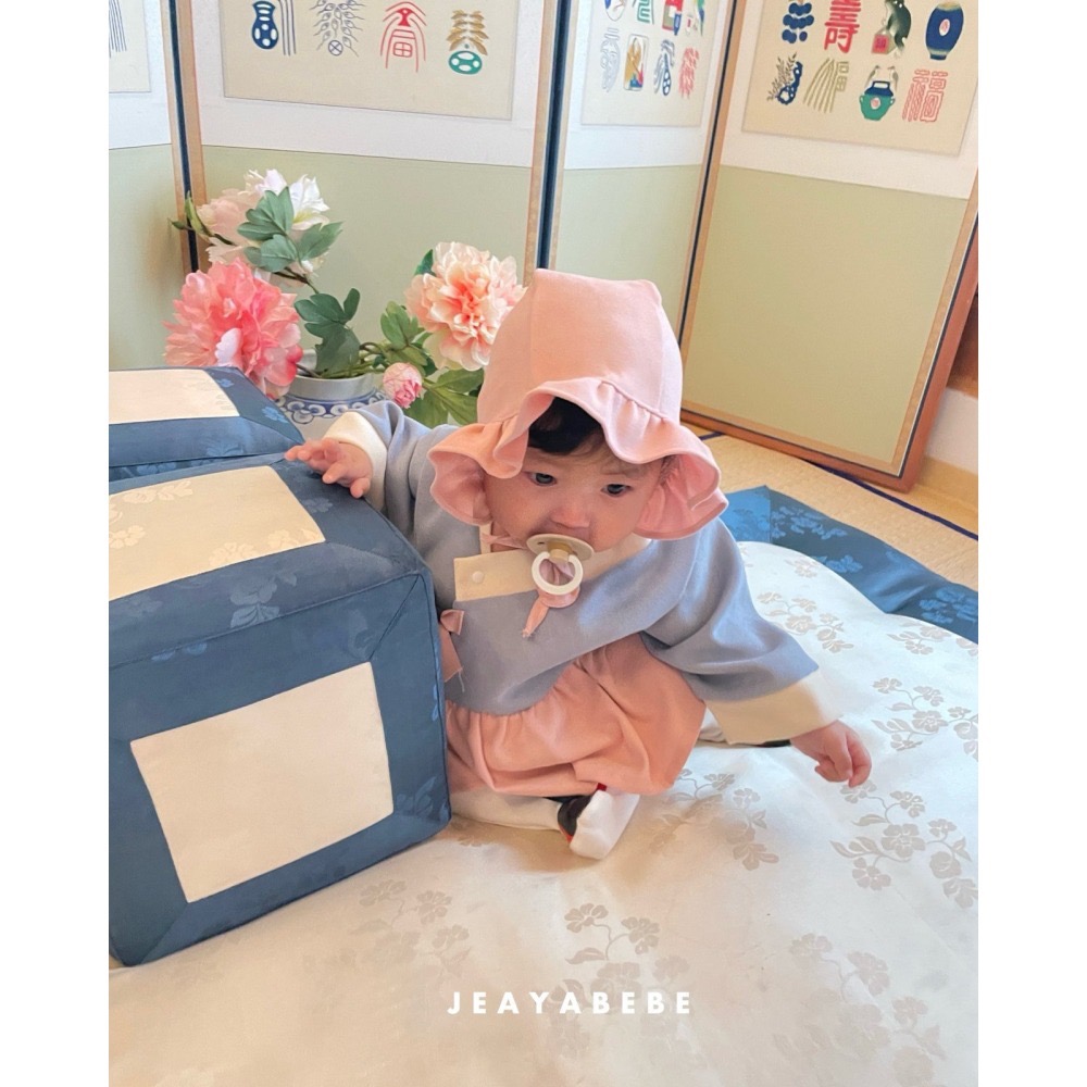 韓國 JEAYA 寶寶春天馬卡龍韓服套裝 (含帽) 재야 도담한복슈트-細節圖7