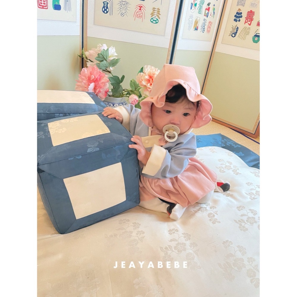 韓國 JEAYA 寶寶春天馬卡龍韓服套裝 (含帽) 재야 도담한복슈트-細節圖8