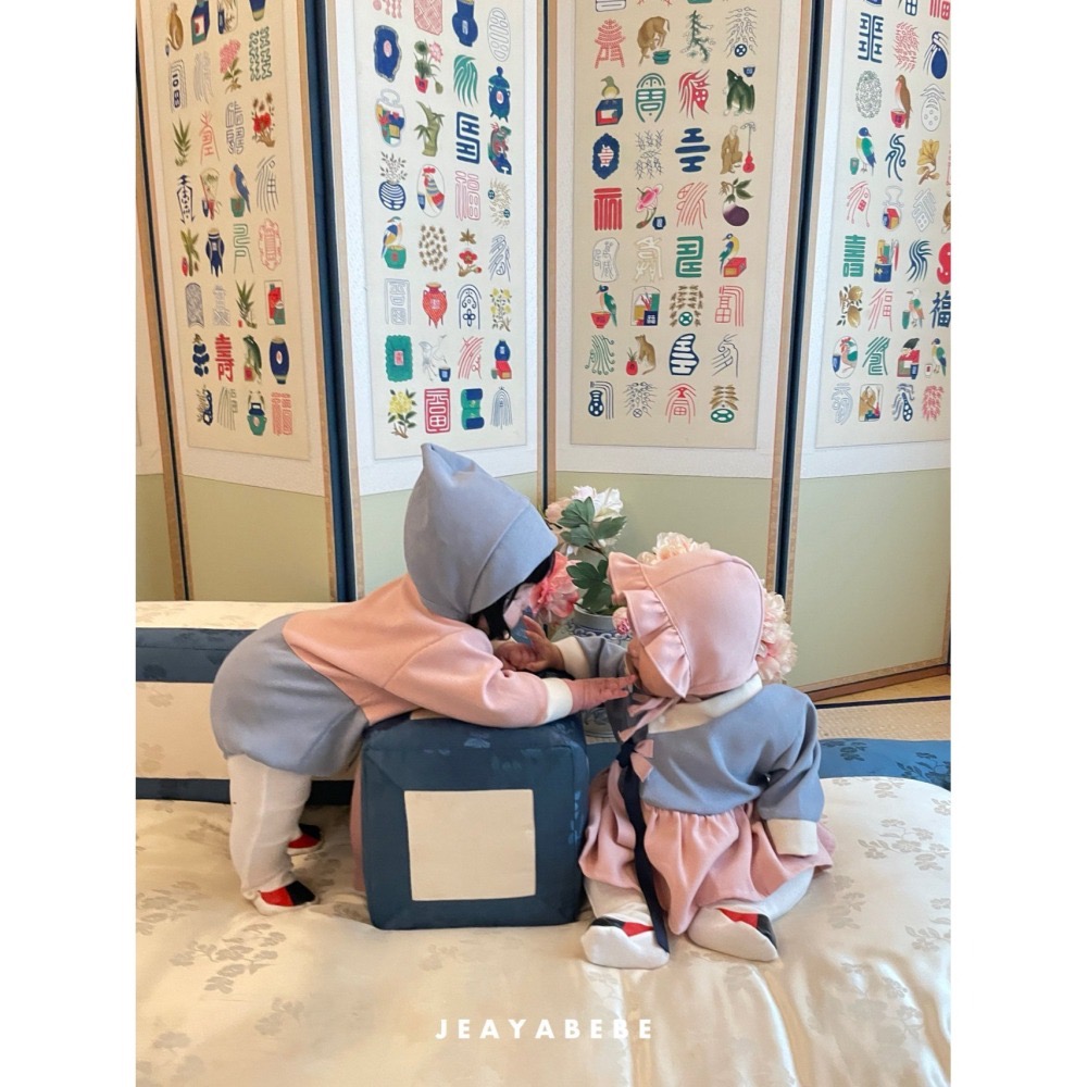 韓國 JEAYA 寶寶春天馬卡龍韓服套裝 (含帽) 재야 도담한복슈트-細節圖10