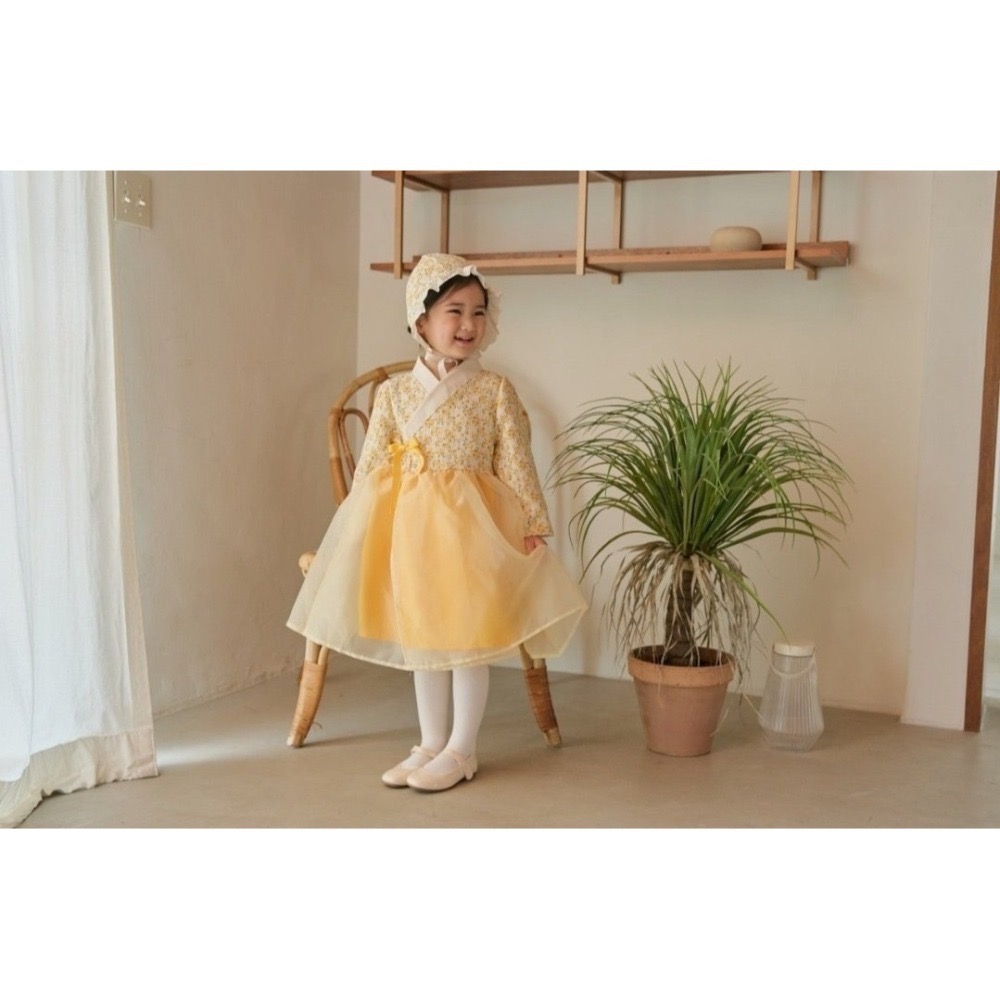 韓國 迎春拜年濟州油菜花韓服 BBB 유채꽃 모티브 한복 기본한복-細節圖4